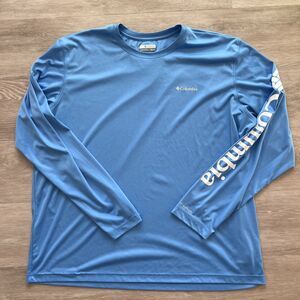 Columbia SPF Long Sleeve Blue Shirt Men's-Size XXL